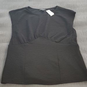 Black cap sleeve top